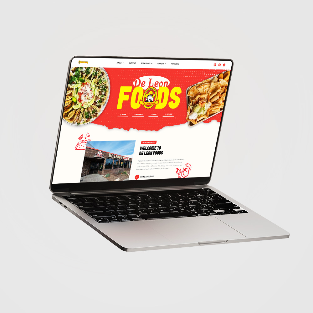 Mockup of Deleon's Website Homepage